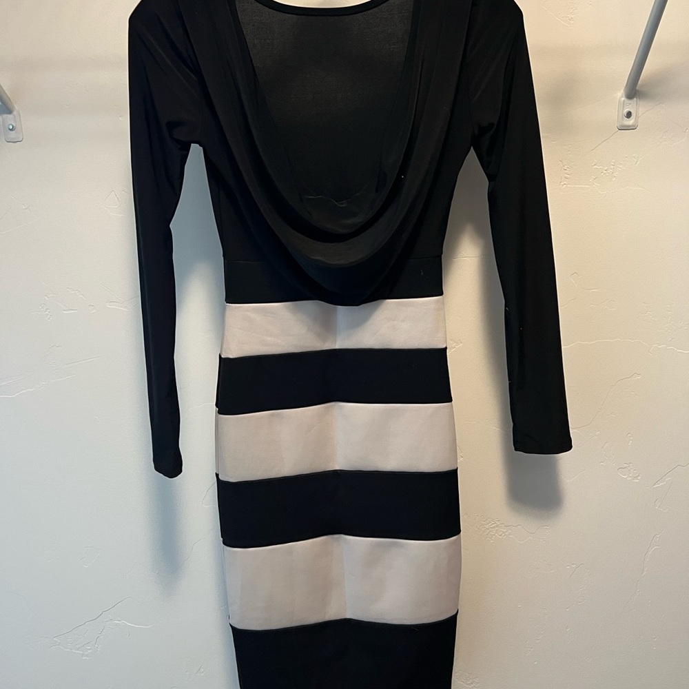 Midi Dress Black and White
